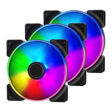 Fractal Design Prisma AL-14/PWM 14cm ARGB Case Fans x3, 7 Blades, Long Life Sleeve Bearing, 500-1700 RPM