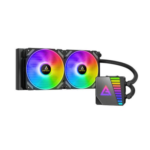 Antec Symphony 240 Liquid CPU Cooler, 240mm Radiator, 12cm ARGB PWM Fans, Mirror ARGB Pump Head, 14 Dense Cooling Fins