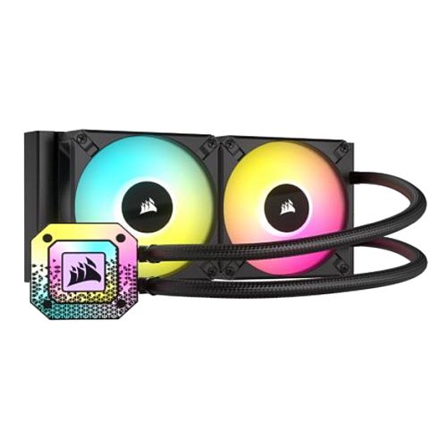 Corsair iCUE H100i ELITE CAPELLIX XT 240mm RGB Liquid CPU Cooler, AF RGB ELITE Fans, 33 LED Pump Head, iCUE Controller Included, Black