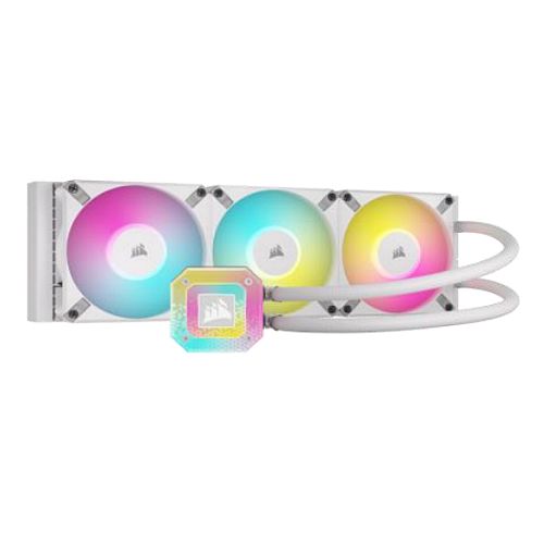 Corsair iCUE H150i ELITE CAPELLIX XT 360mm RGB Liquid CPU Cooler, AF RGB ELITE Fans, 33 LED Pump Head, iCUE Controller Included, White